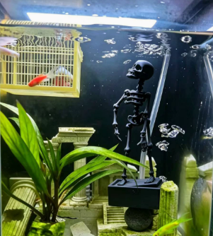 Aquarium-Tanzskelett-Sprudler-Dekoration