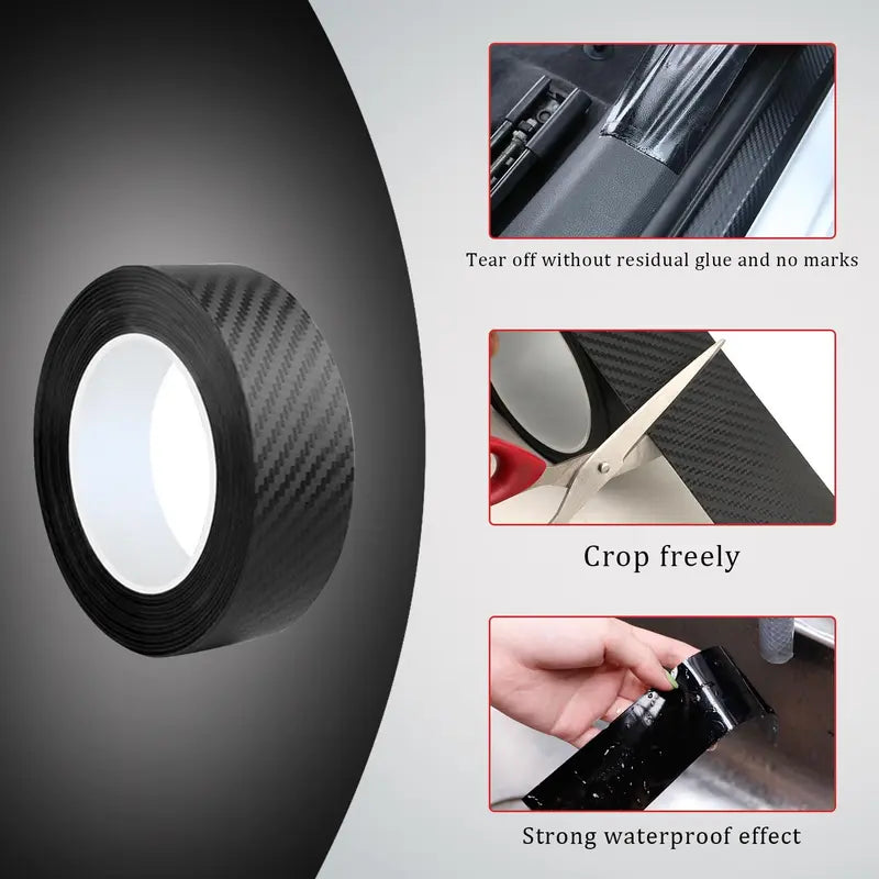 Schutzfolie für Autotüren – kratzfeste und stoßfeste 3D-Carbon-Vinylfolie mit selbstklebender Rückseite