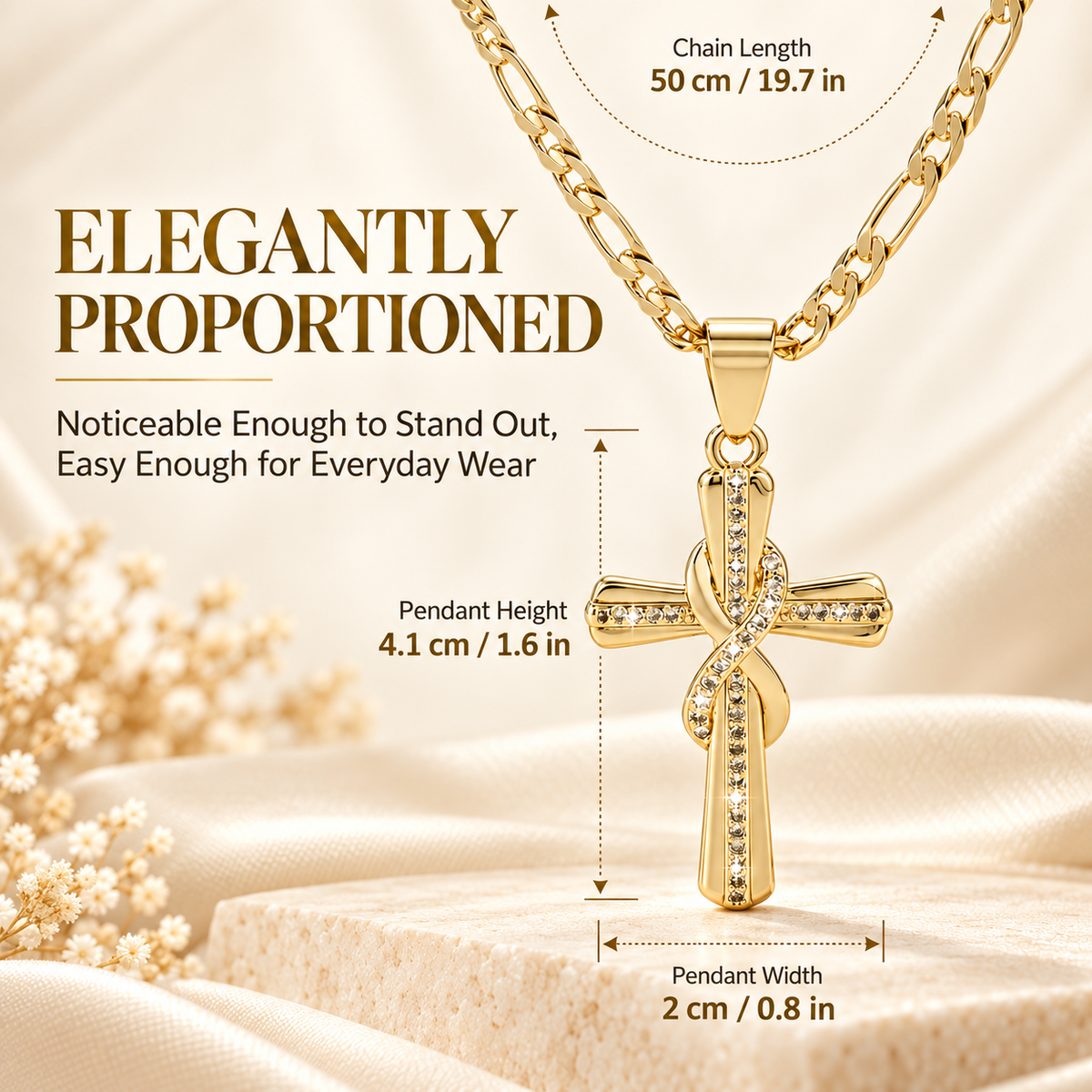 ✝️✨14K Gold-Plated Cross Pendant Necklace – Faith-Inspired Jewelry