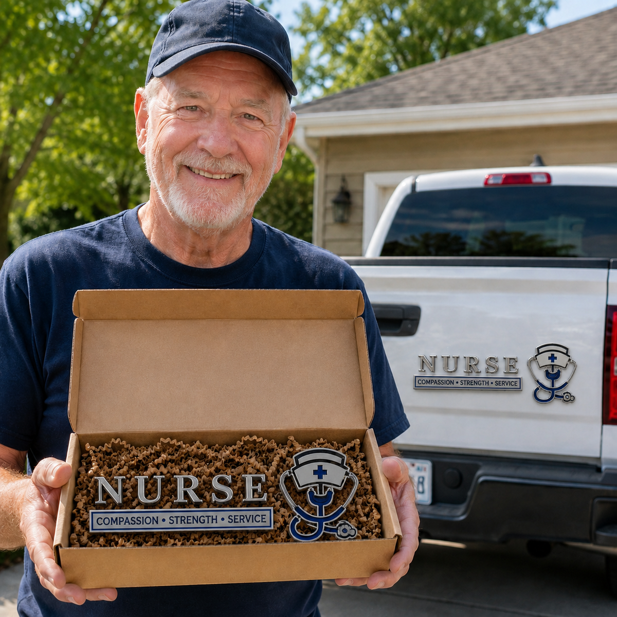 🏆 Aktion am letzten Tag: 49 % Rabatt! 💉 Auto-Emblem/Metallplakette „Nurse – Compassion, Strength, Service“ (Pflegekraft – Mitgefühl, Stärke, Dienst)