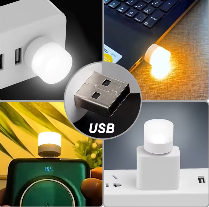 Modernes rundes Mini-USB-Nachtlicht | Tragbare LED-Nachttischlampe – Dimmbar, Touch-Steuerung, dekorativer Akzent fürs Schlafzimmer