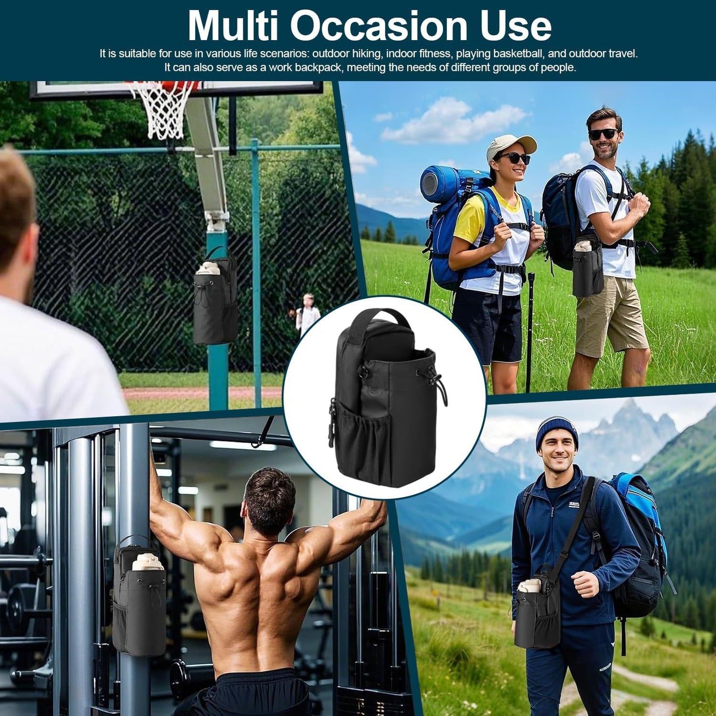 Magnetische Trinkflaschenhalter-Tasche | Umhängetasche für das Fitnessstudio – Halterung für Handy & Flasche für Outdoor-Sport, Laufen & Wandern