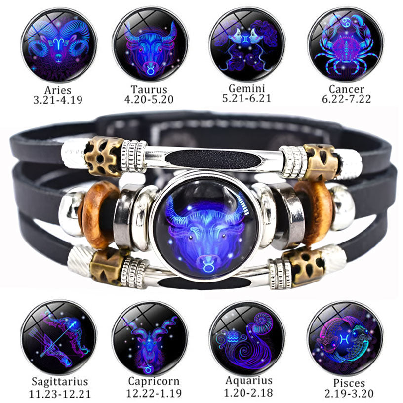 🌌 Im Dunkeln leuchtendes Sternzeichen-Armband 🌌