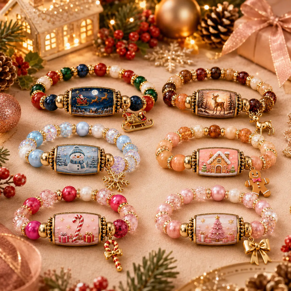 🎄 Limitierte Edition: Perlenarmband-Set „Weihnachtsgeschichte“ | Schmuck als Weihnachtsgeschenk