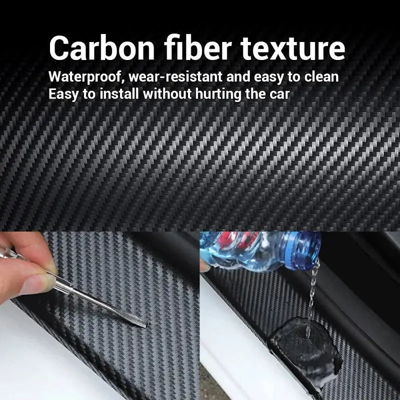 Schutzfolie für Autotüren – kratzfeste und stoßfeste 3D-Carbon-Vinylfolie mit selbstklebender Rückseite