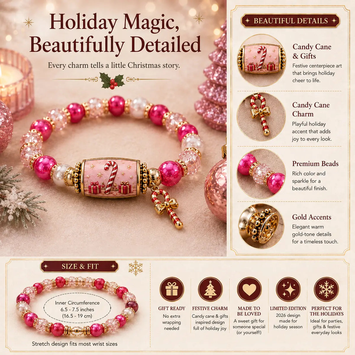 🎄 Limitierte Edition: Perlenarmband-Set „Weihnachtsgeschichte“ | Schmuck als Weihnachtsgeschenk