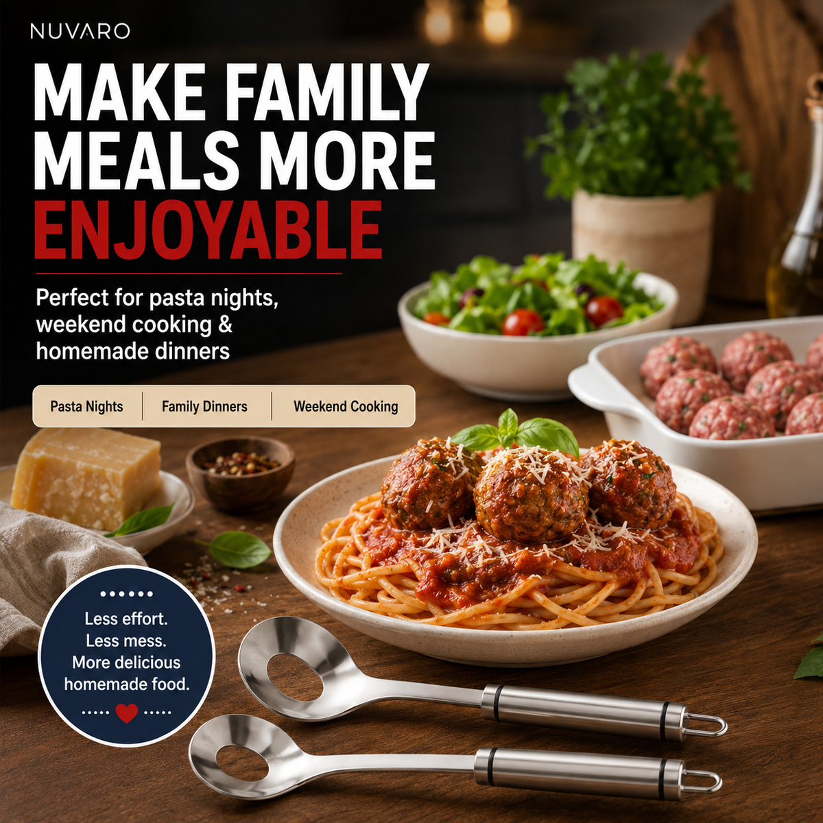🍝🥄Fleischbällchenlöffel aus Edelstahl – Perfekte Fleischbällchen ohne klebrige Hände