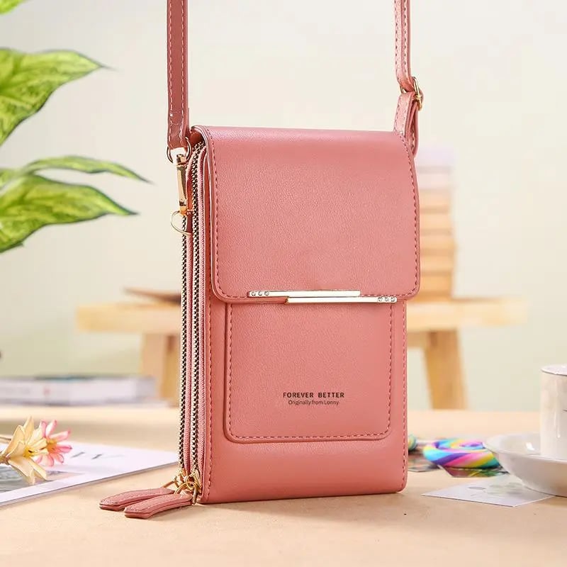 👜📱 Schlichtes und elegantes Touchscreen-Handyporto für Damen, um die Schulter zu tragen