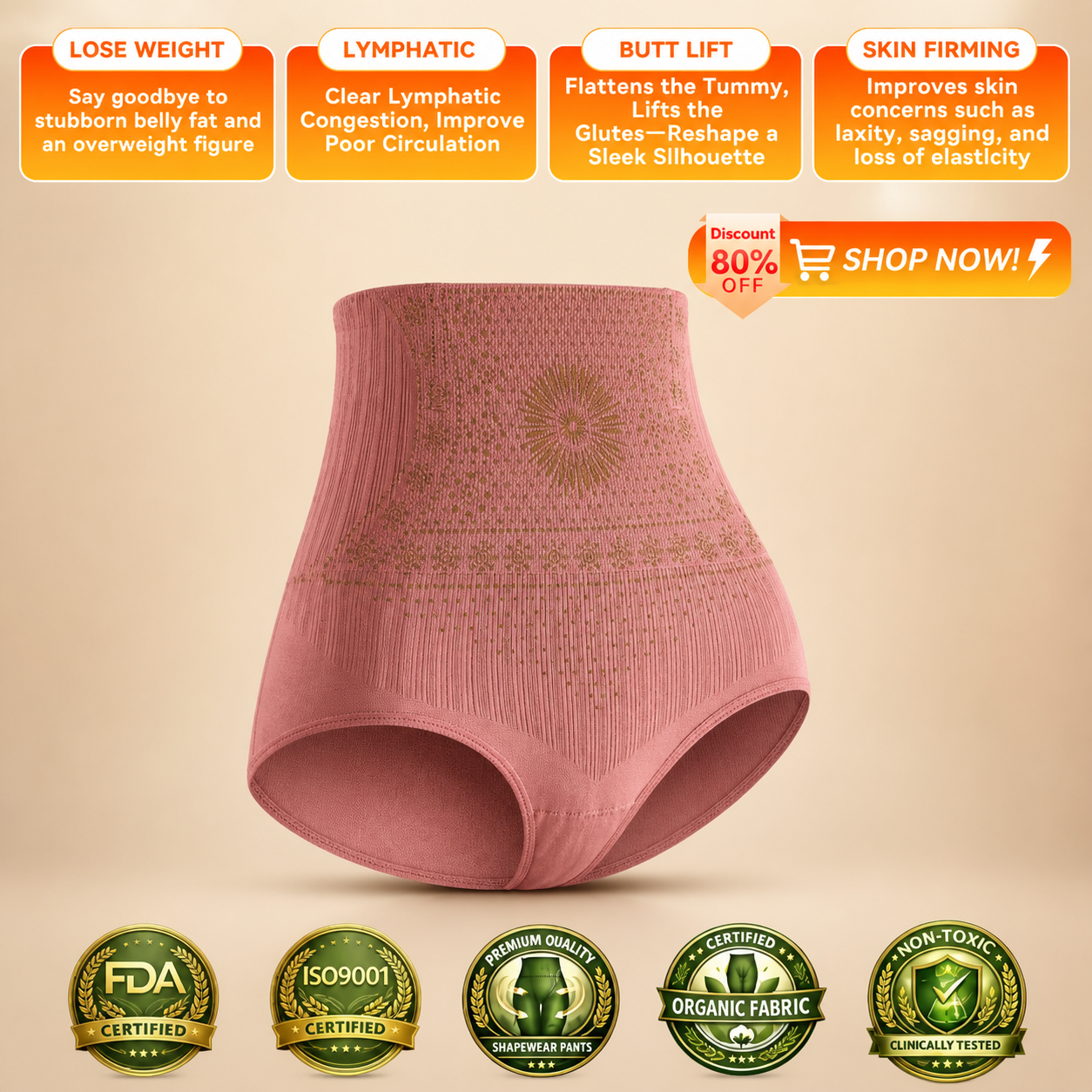 4-in-1 formende und fettverbrennende Mikrofaser-Shorts