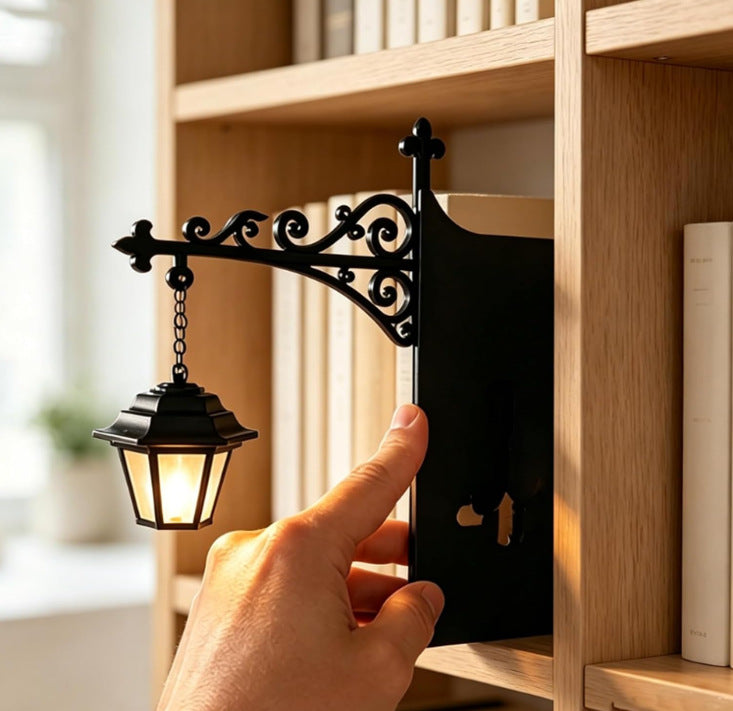 Dekorative Bücherregalbeleuchtung in Laterne-Optik | Vintage-LED-Lampe für Leseecken