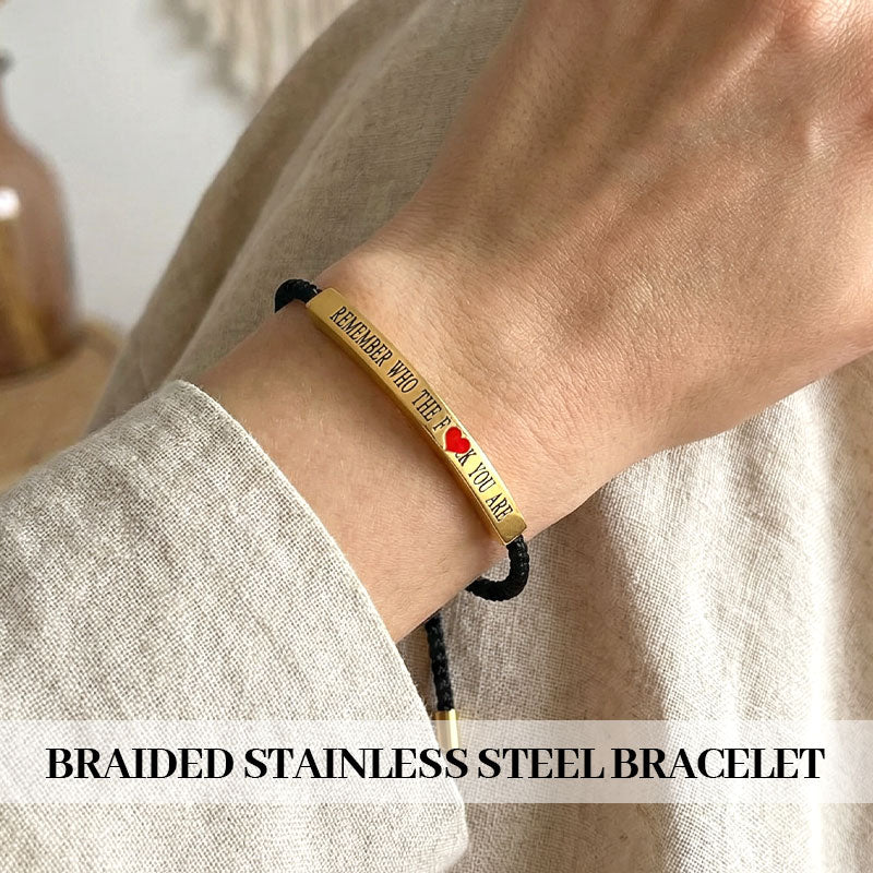 ✨📿 Gewebtes Edelstahlarmband – Motivations- und Inspirationsarmband mit abnehmbarem Aufdruck! ✨🦾