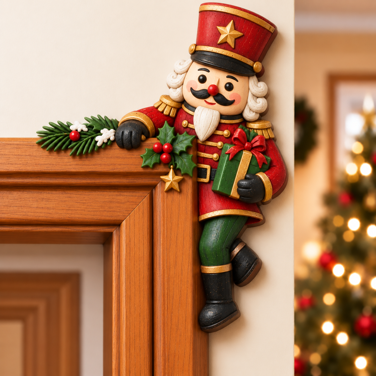 Weihnachtsdekoration für die Ecke des Türrahmens