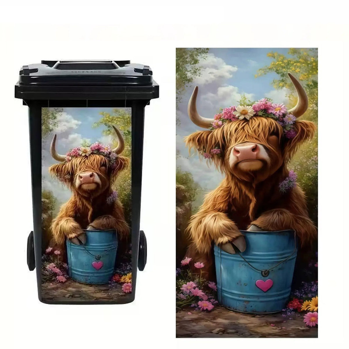 🦒🐯 Kreativer Mülleimeraufkleber mit farbenfrohem Cartoon-Motiv ✨