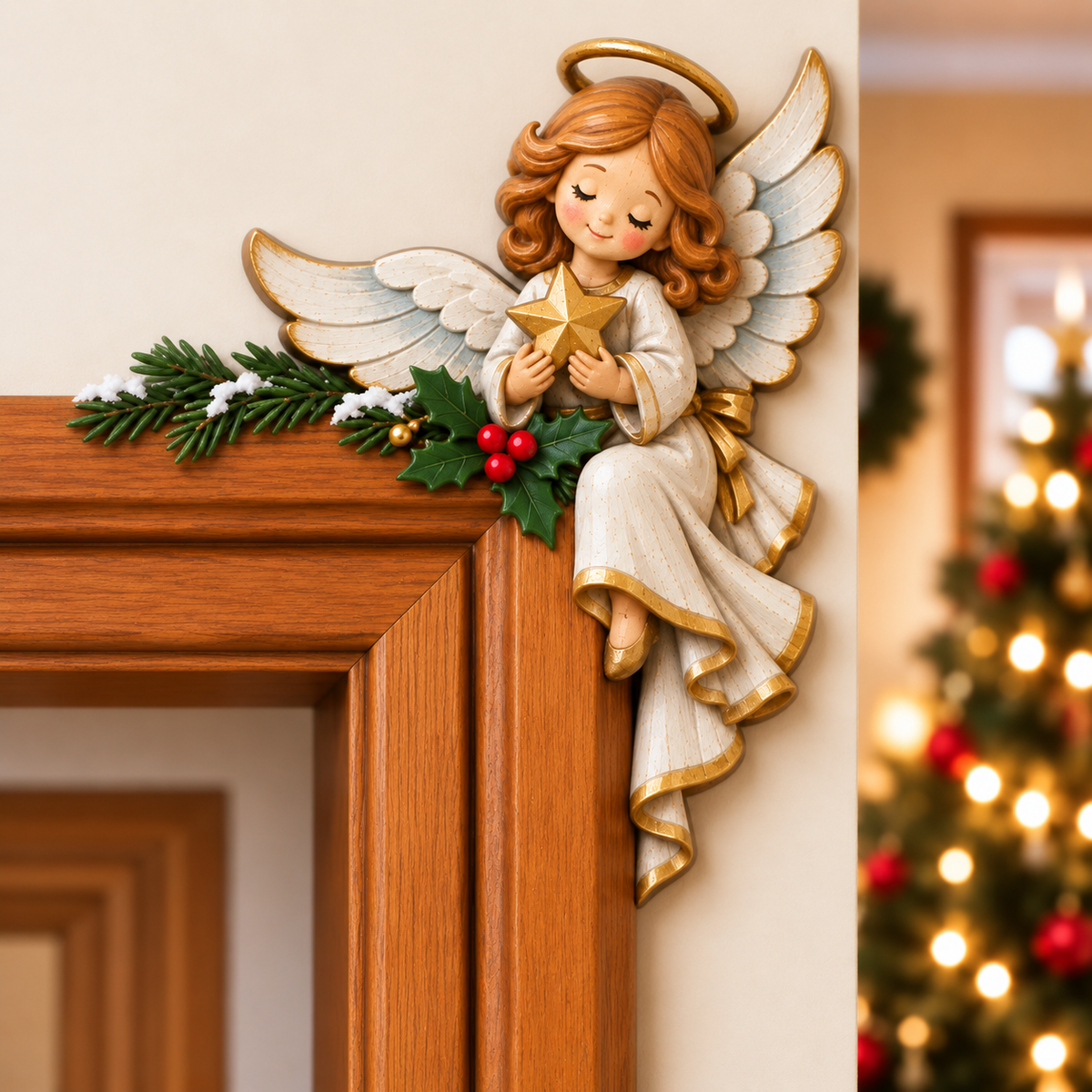 Weihnachtsdekoration für die Ecke des Türrahmens