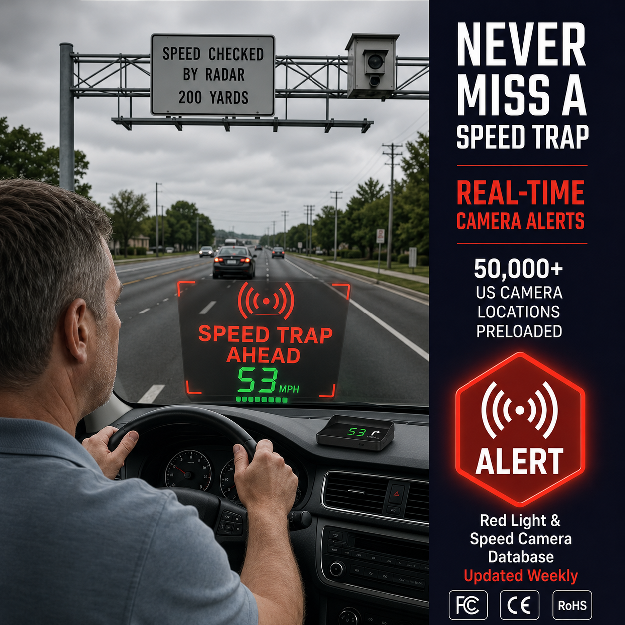 Head-Up-Display (HUD) – GPS für das Auto mit digitalem Tachometer