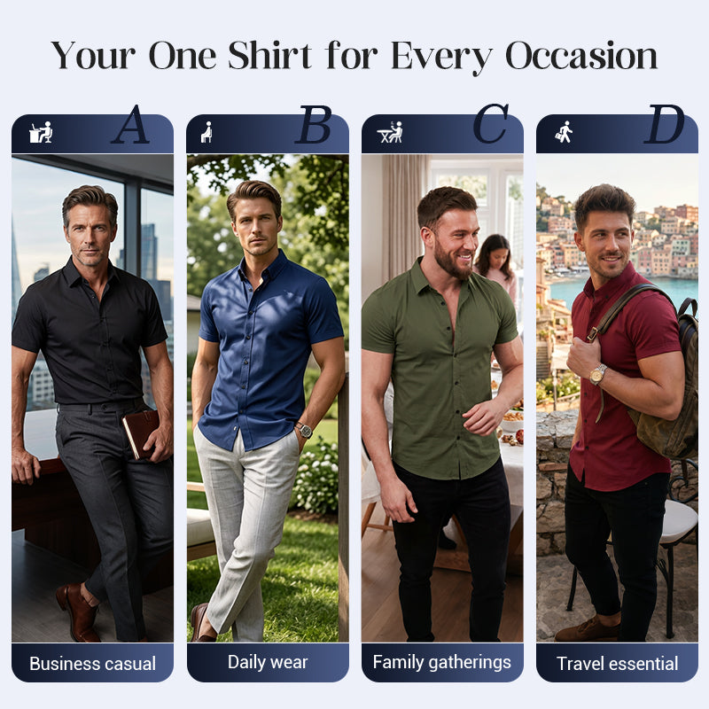 👔 Aktueller Trend! ✨ Bügelfreie Herrenhemden – knitterfrei, den ganzen Tag über komfortabel und perfekt für Business oder Freizeit 👕