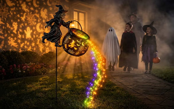 Hexenkessel-Gartenleuchte – Magischer Braukessel für Ihre Halloween-Gartendekoration