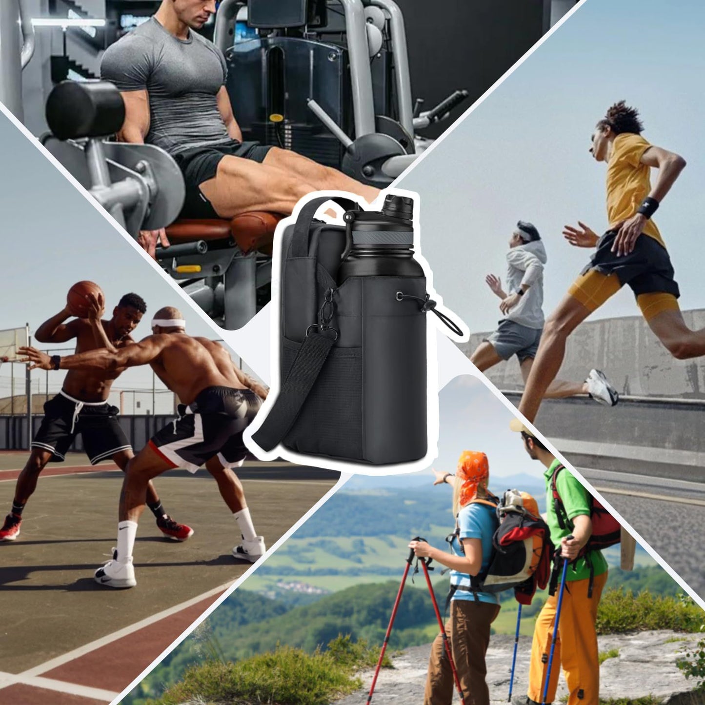 Magnetische Trinkflaschenhalter-Tasche | Umhängetasche für das Fitnessstudio – Halterung für Handy & Flasche für Outdoor-Sport, Laufen & Wandern