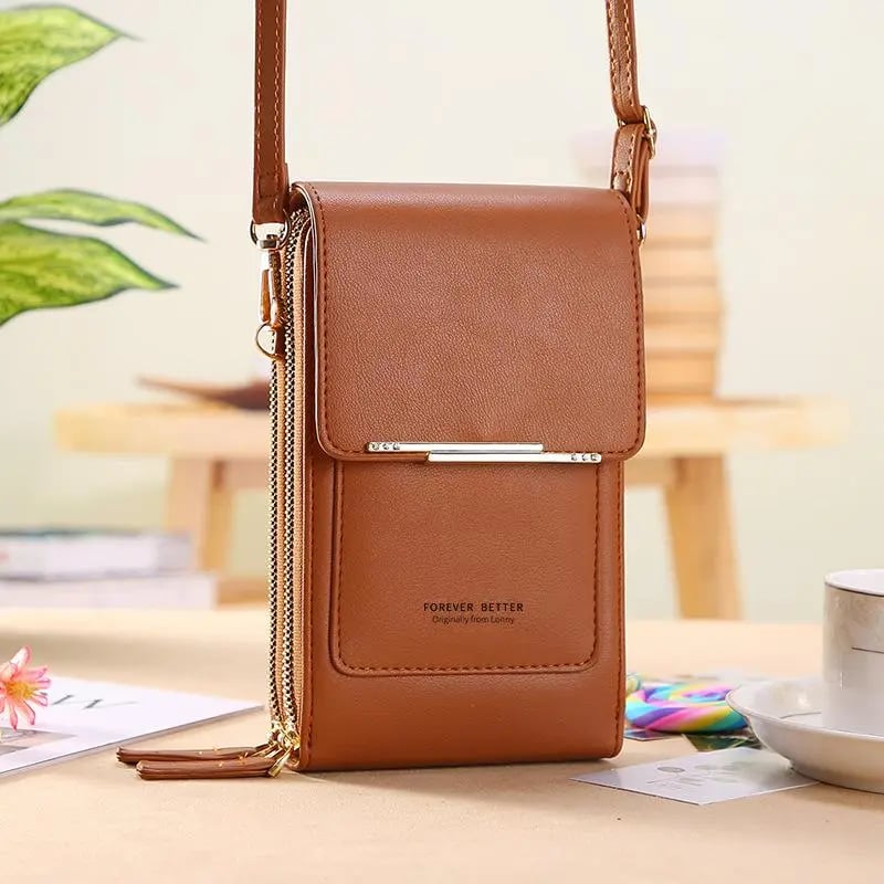 👜📱 Schlichtes und elegantes Touchscreen-Handyporto für Damen, um die Schulter zu tragen