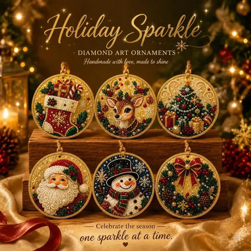 ⏳ Letzter Tag: 49 % Rabatt – 🎄 Anfängerfreundliches DIY-Set für weihnachtliche Perlen- und Edelstein-Diamantmalerei | 6 festliche Ornament-Designs mit funkelnden Perlen, facettierten Edelsteinen und dreidimensionalen Details 💕