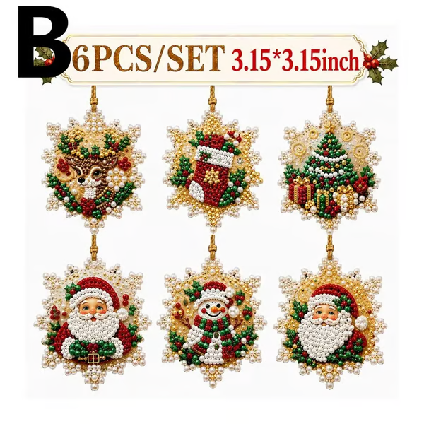 ⏳ Letzter Tag: 49 % Rabatt – 🎄 Anfängerfreundliches DIY-Set für weihnachtliche Perlen- und Edelstein-Diamantmalerei | 6 festliche Ornament-Designs mit funkelnden Perlen, facettierten Edelsteinen und dreidimensionalen Details 💕