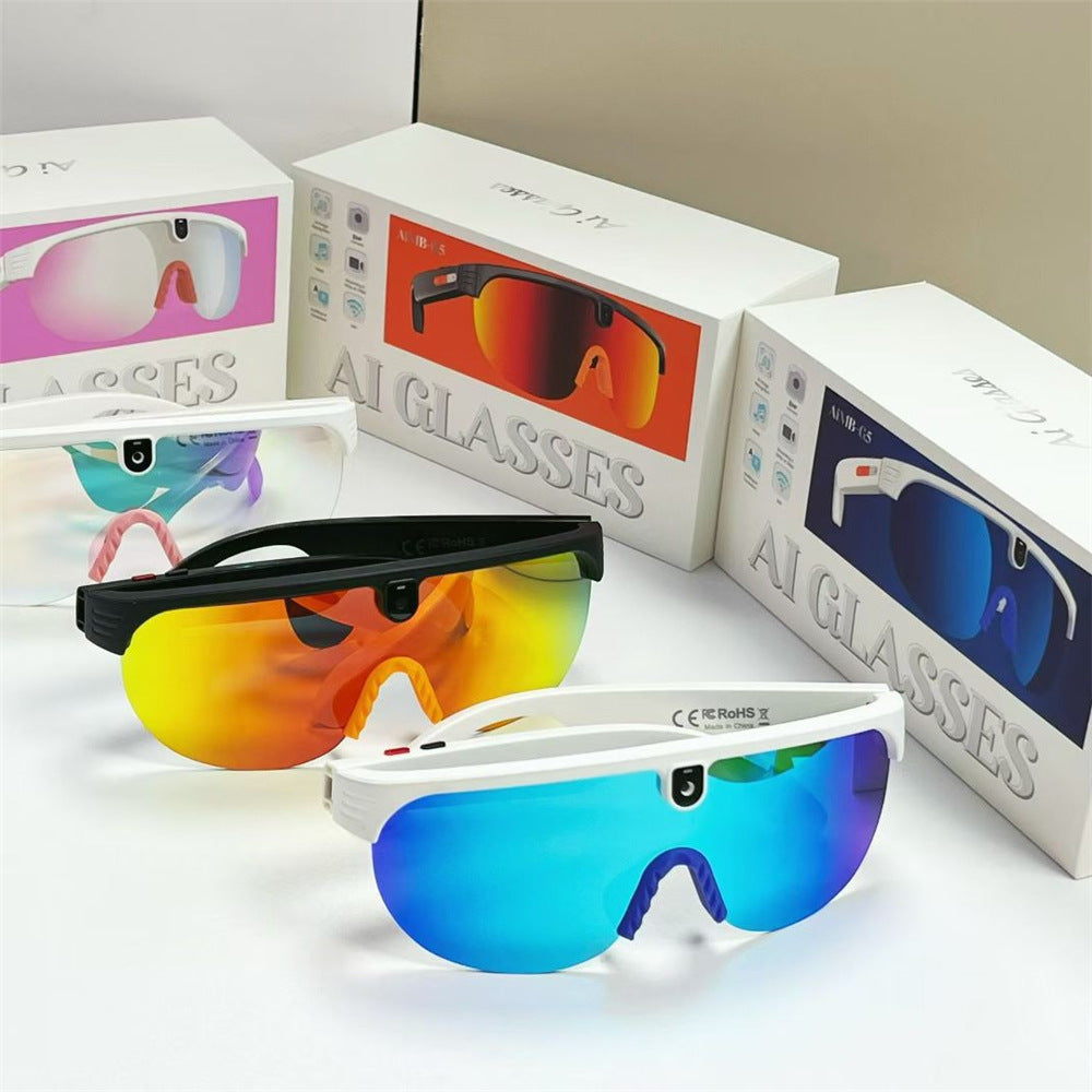 Intelligente KI-Brille | 8-MP-Kamera, 1200P-Videoaufnahme – Bluetooth-Anrufe und Musikwiedergabe für Outdoor-Sportarten wie Radfahren