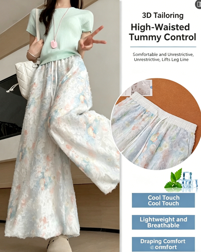 „Monets Garten“ Culottes / Leichtes Modell mit weitem Bein