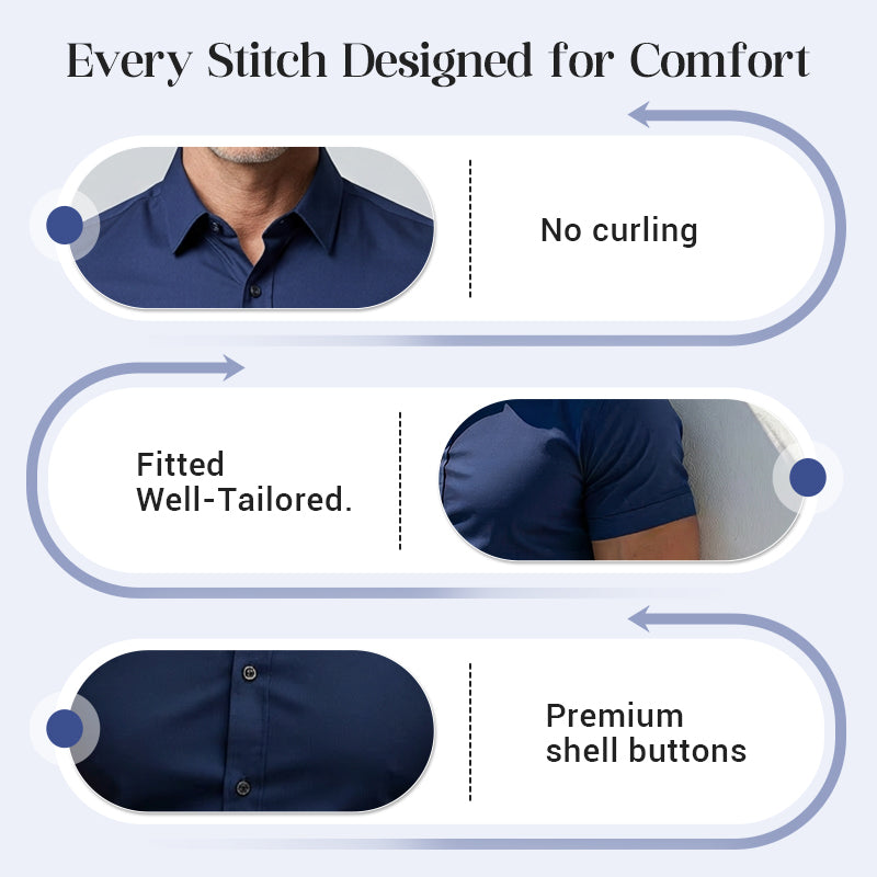 👔 Aktueller Trend! ✨ Bügelfreie Herrenhemden – knitterfrei, den ganzen Tag über komfortabel und perfekt für Business oder Freizeit 👕