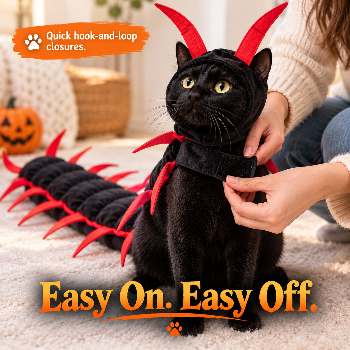 🎃 Gruselig-süßes Halloween-Kostüm „Tausendfüßler“ – 3D-Krabbel-Outfit für Hunde & Katzen 🐾