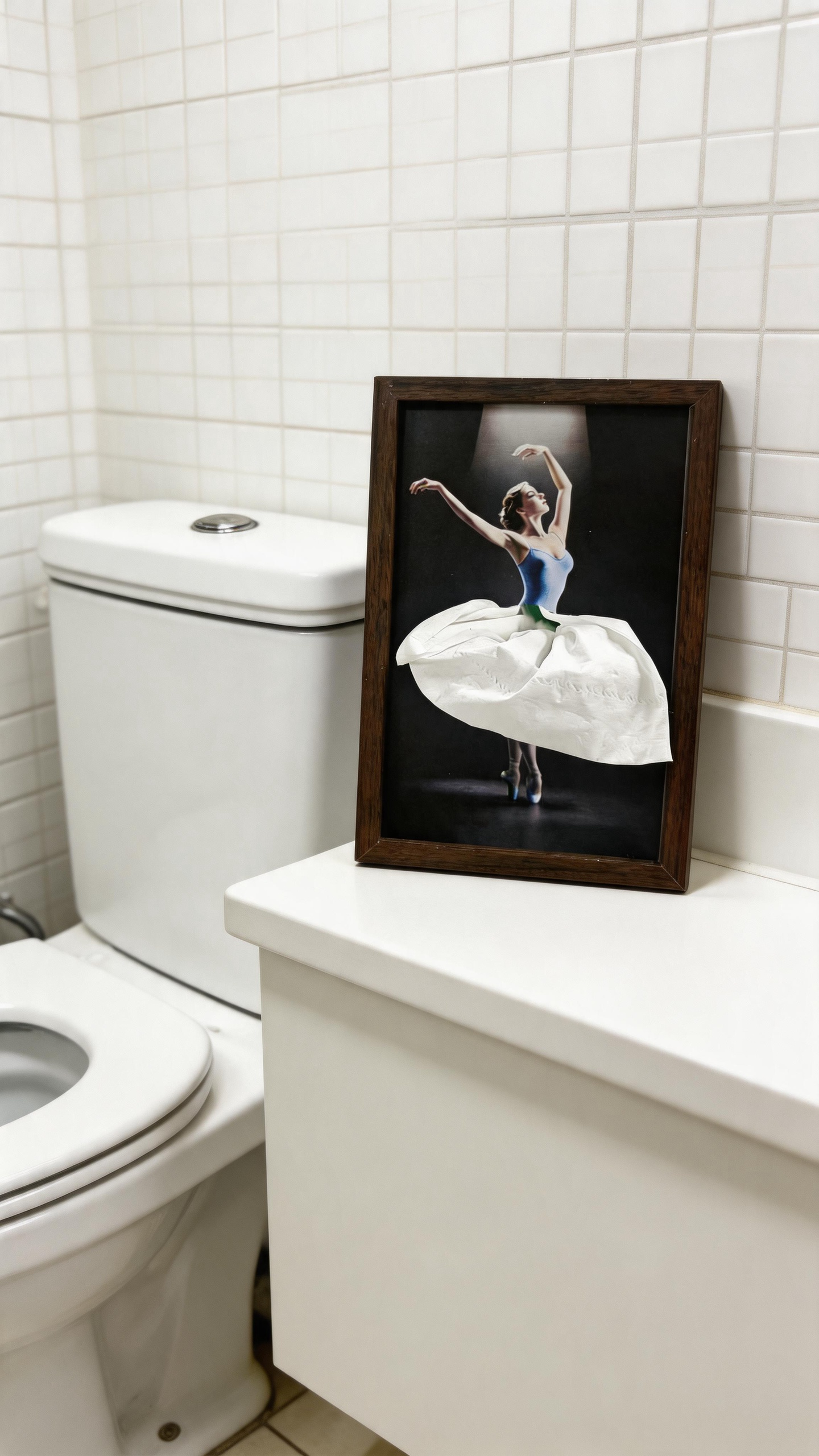 Papiertablett aus massivem Walnussholz mit Ballettmotiv / Serviettenhalter aus Naturholz