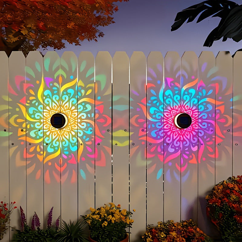 Solarbetriebenes Mandala-/Sonnenblumen-Projektionslicht