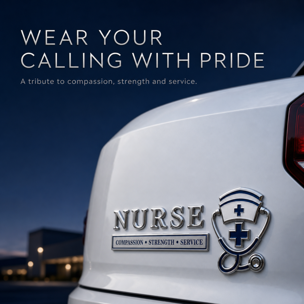 🏆 Aktion am letzten Tag: 49 % Rabatt! 💉 Auto-Emblem/Metallplakette „Nurse – Compassion, Strength, Service“ (Pflegekraft – Mitgefühl, Stärke, Dienst)