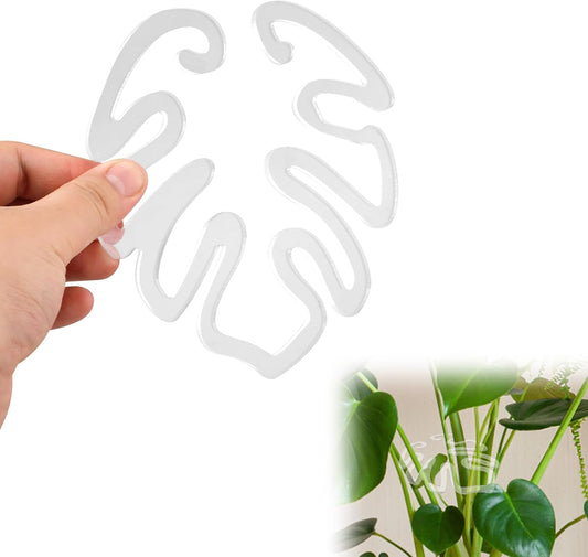 Transparente Acryl-Pflanzenstütze in Form eines Trollblatts | Unsichtbare Stängelstütze für Zimmerpflanzen 🌿