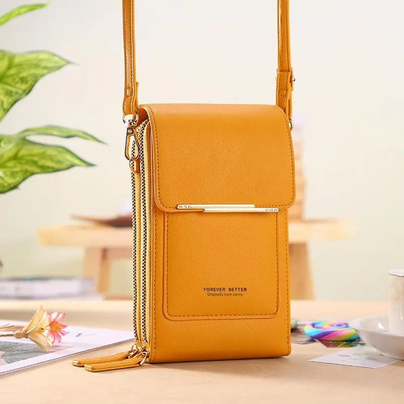 👜📱 Schlichtes und elegantes Touchscreen-Handyporto für Damen, um die Schulter zu tragen