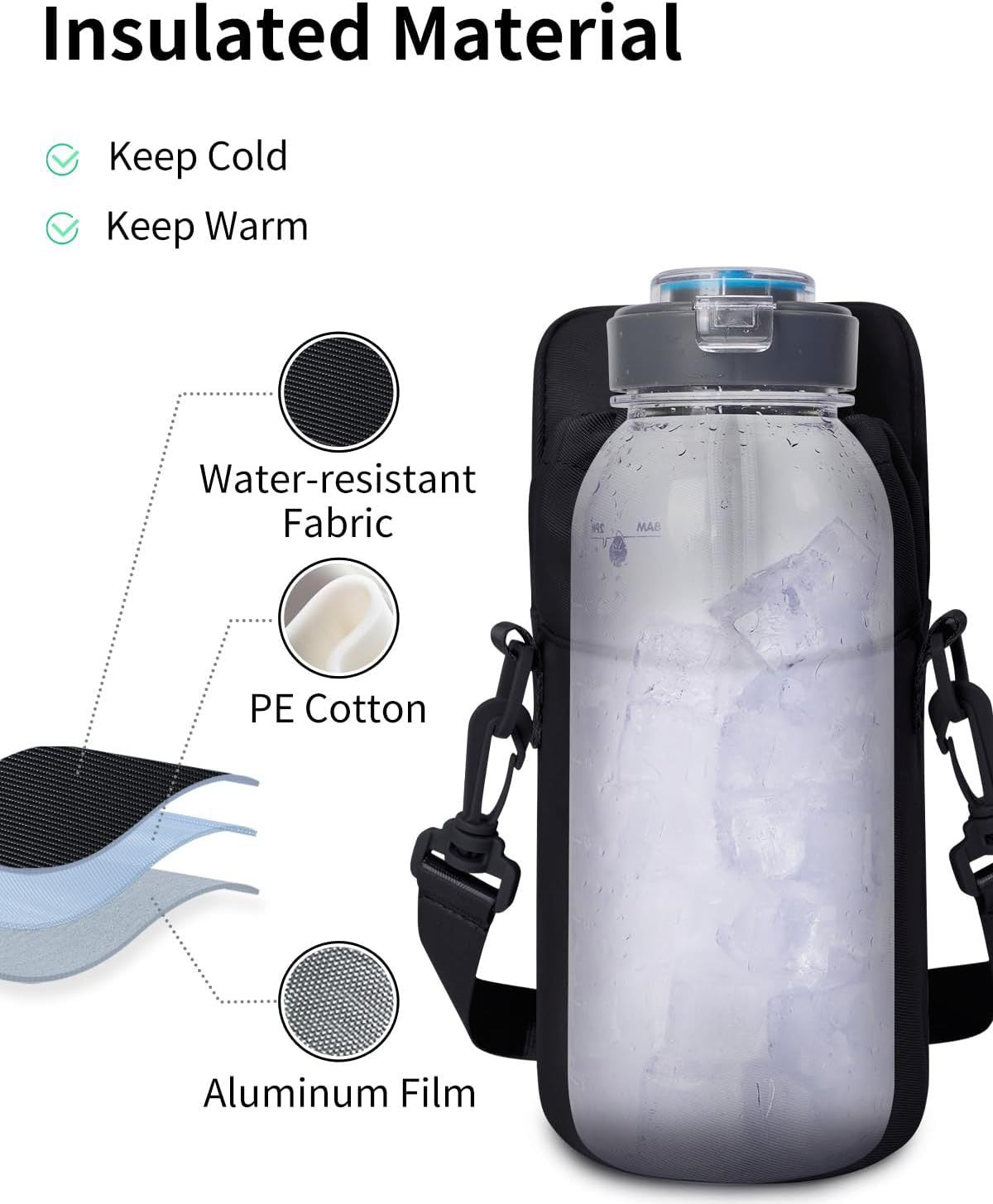 Magnetische Trinkflaschenhalter-Tasche | Umhängetasche für das Fitnessstudio – Halterung für Handy & Flasche für Outdoor-Sport, Laufen & Wandern