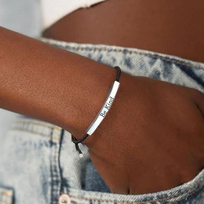 ✨📿 Gewebtes Edelstahlarmband – Motivations- und Inspirationsarmband mit abnehmbarem Aufdruck! ✨🦾