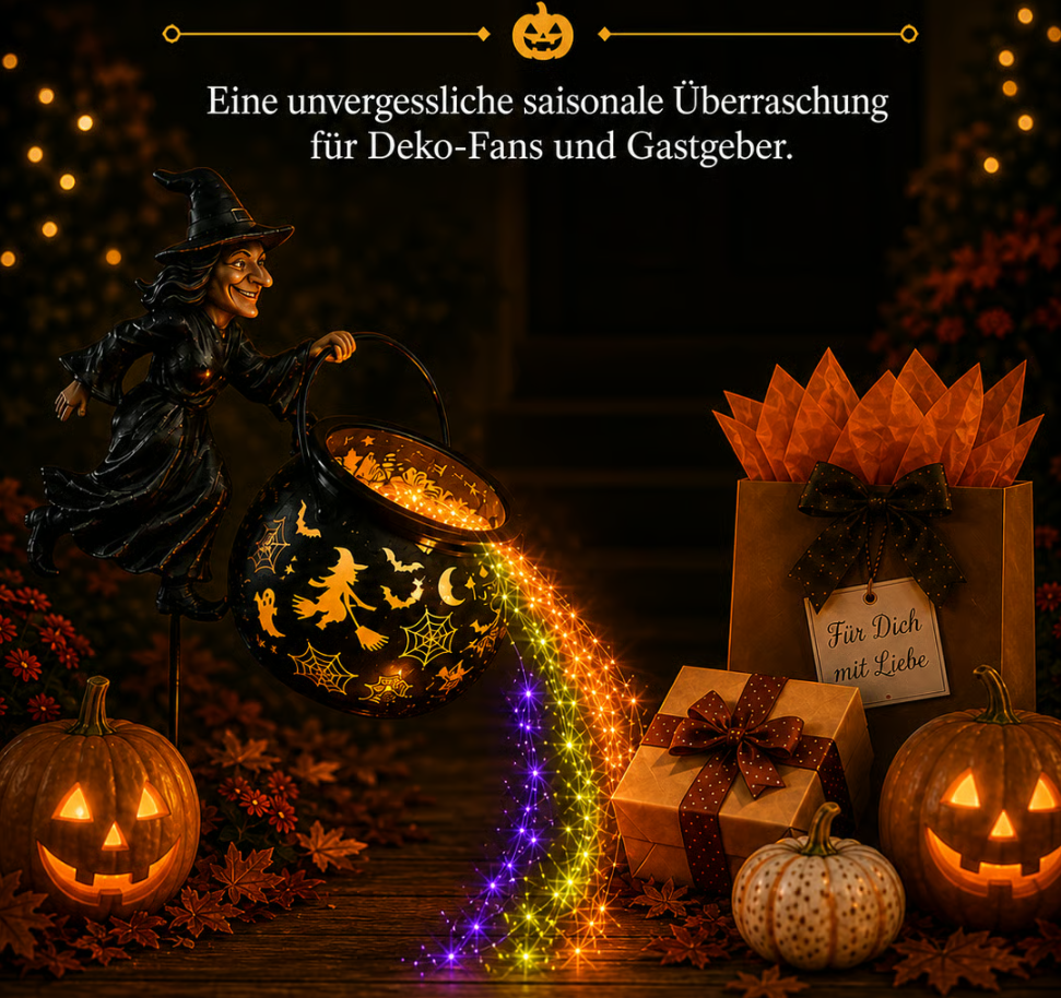 Hexenkessel-Gartenleuchte – Magischer Braukessel für Ihre Halloween-Gartendekoration