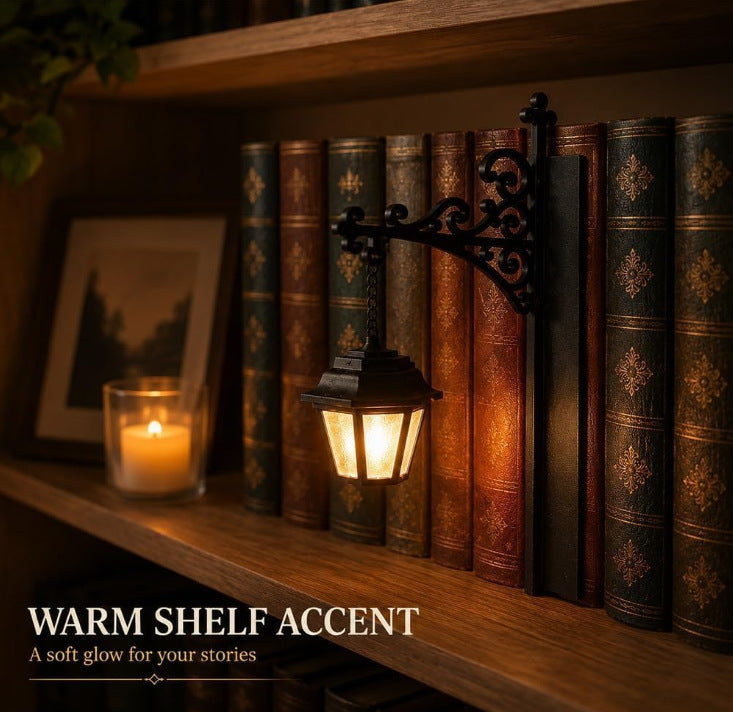 Dekorative Bücherregalbeleuchtung in Laterne-Optik | Vintage-LED-Lampe für Leseecken