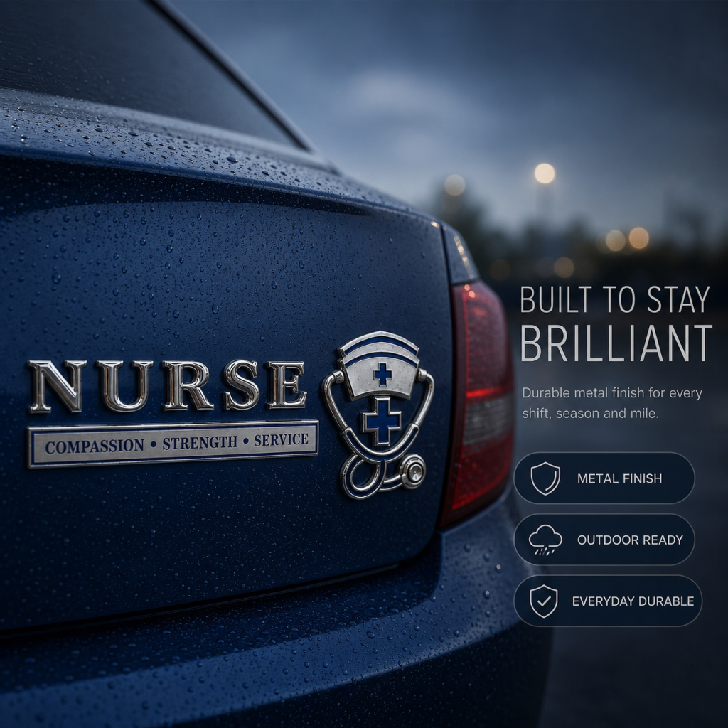 🏆 Aktion am letzten Tag: 49 % Rabatt! 💉 Auto-Emblem/Metallplakette „Nurse – Compassion, Strength, Service“ (Pflegekraft – Mitgefühl, Stärke, Dienst)