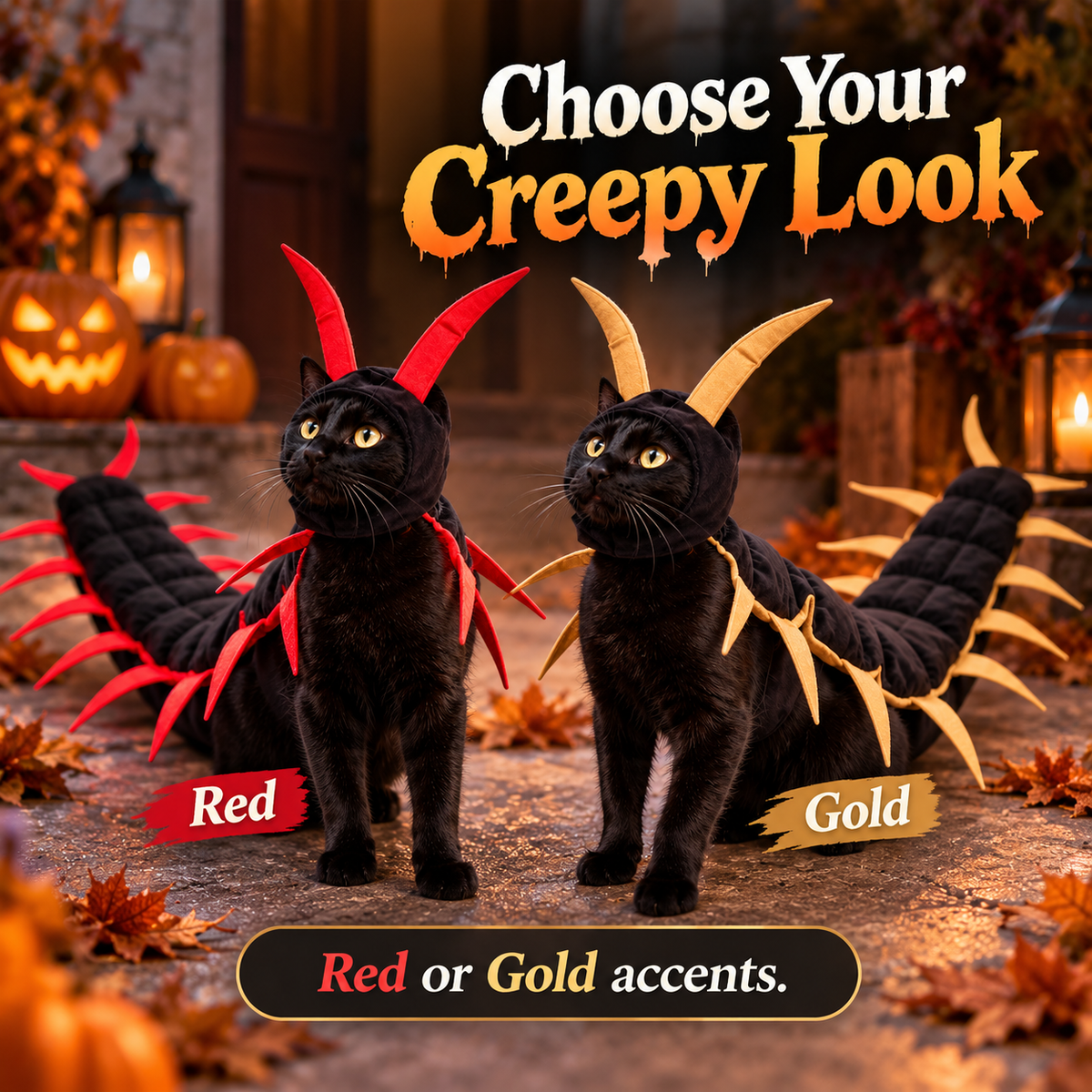 🎃 Gruselig-süßes Halloween-Kostüm „Tausendfüßler“ – 3D-Krabbel-Outfit für Hunde & Katzen 🐾