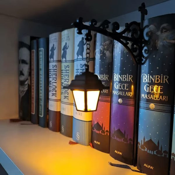 Dekorative Bücherregalbeleuchtung in Laterne-Optik | Vintage-LED-Lampe für Leseecken