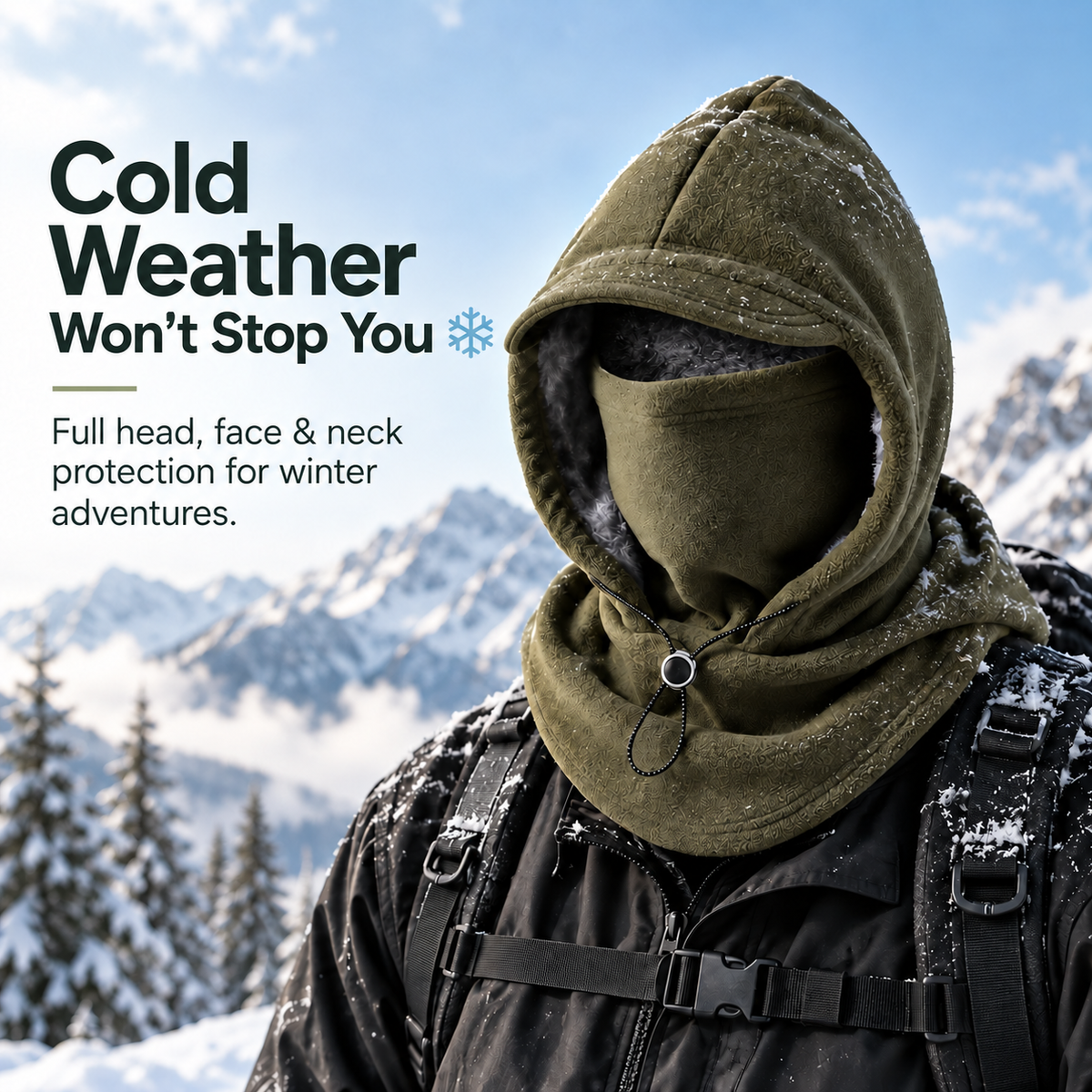 🥶 Sturmhaube aus Fleece – vollständiger Schutz für Gesicht und Hals bei Outdoor-Aktivitäten im Winter