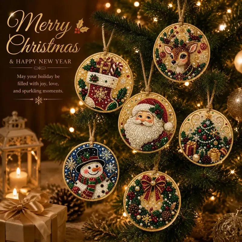 ⏳ Letzter Tag: 49 % Rabatt – 🎄 Anfängerfreundliches DIY-Set für weihnachtliche Perlen- und Edelstein-Diamantmalerei | 6 festliche Ornament-Designs mit funkelnden Perlen, facettierten Edelsteinen und dreidimensionalen Details 💕