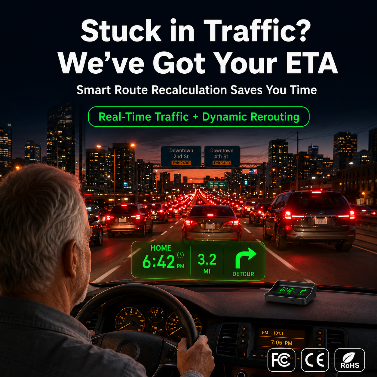 Head-Up-Display (HUD) – GPS für das Auto mit digitalem Tachometer
