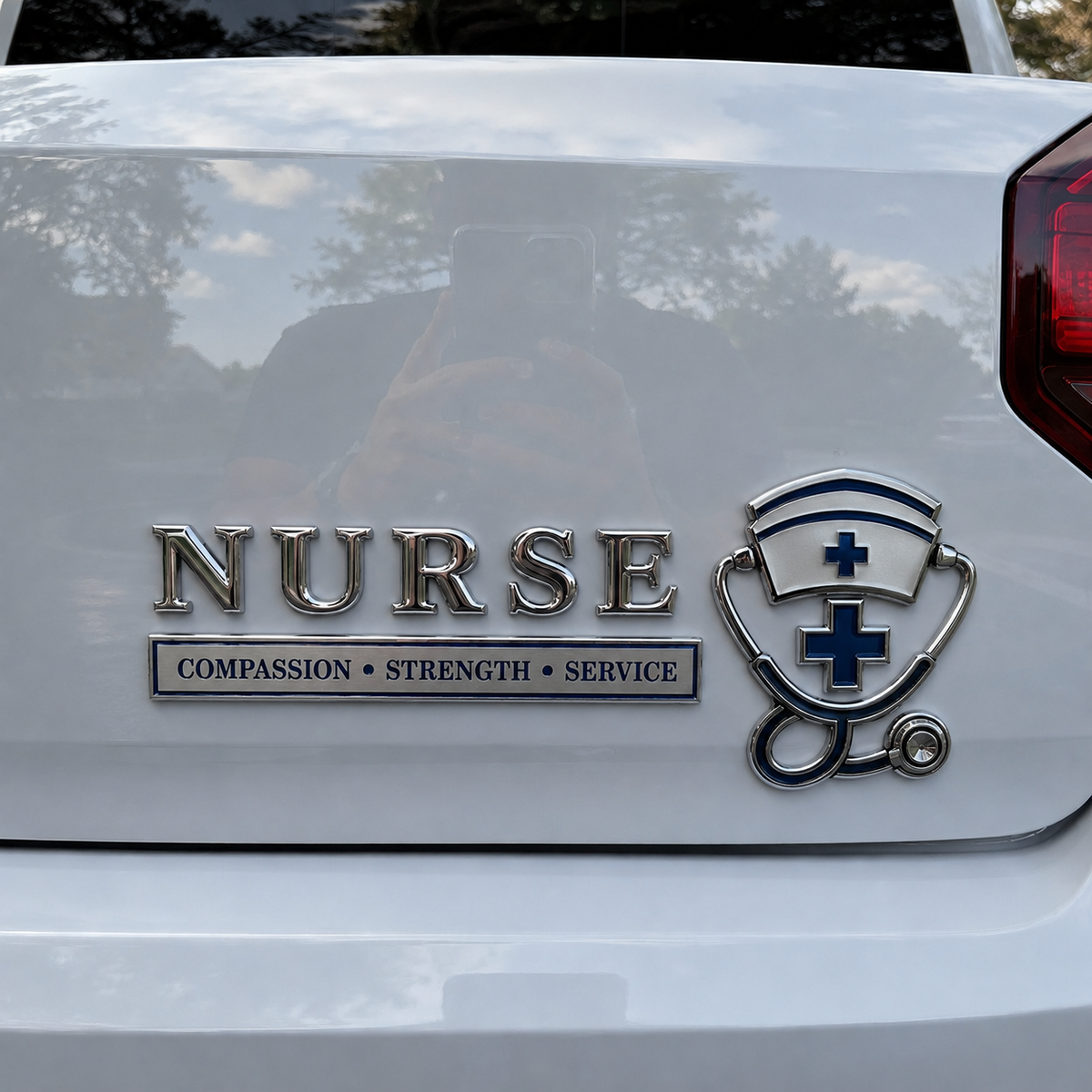 🏆 Aktion am letzten Tag: 49 % Rabatt! 💉 Auto-Emblem/Metallplakette „Nurse – Compassion, Strength, Service“ (Pflegekraft – Mitgefühl, Stärke, Dienst)