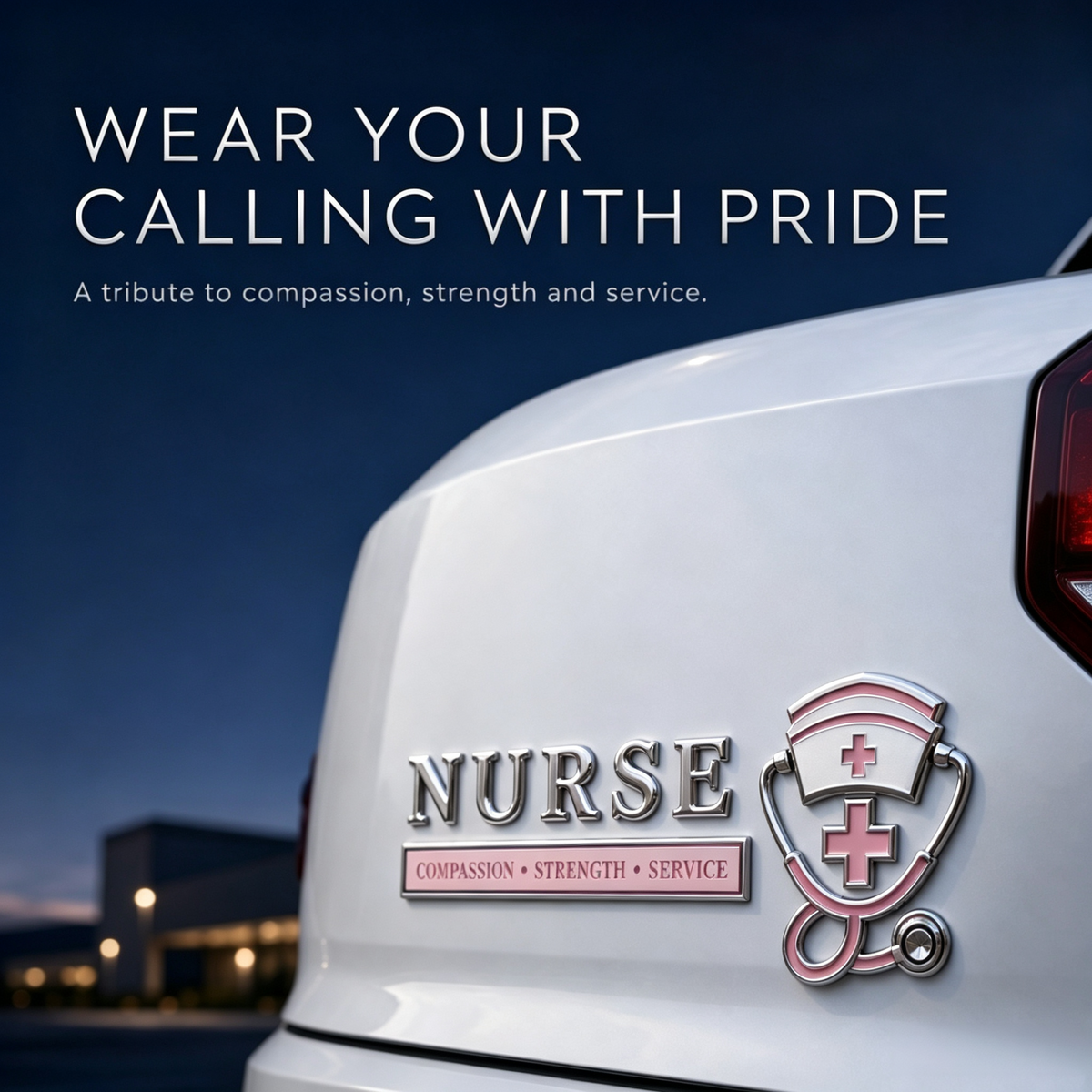 🏆 Aktion am letzten Tag: 49 % Rabatt! 💉 Auto-Emblem/Metallplakette „Nurse – Compassion, Strength, Service“ (Pflegekraft – Mitgefühl, Stärke, Dienst)