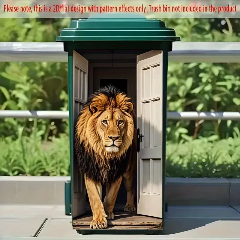 🦒🐯 Kreativer Mülleimeraufkleber mit farbenfrohem Cartoon-Motiv ✨