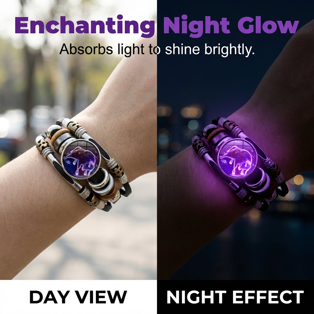 🌌 Im Dunkeln leuchtendes Sternzeichen-Armband 🌌