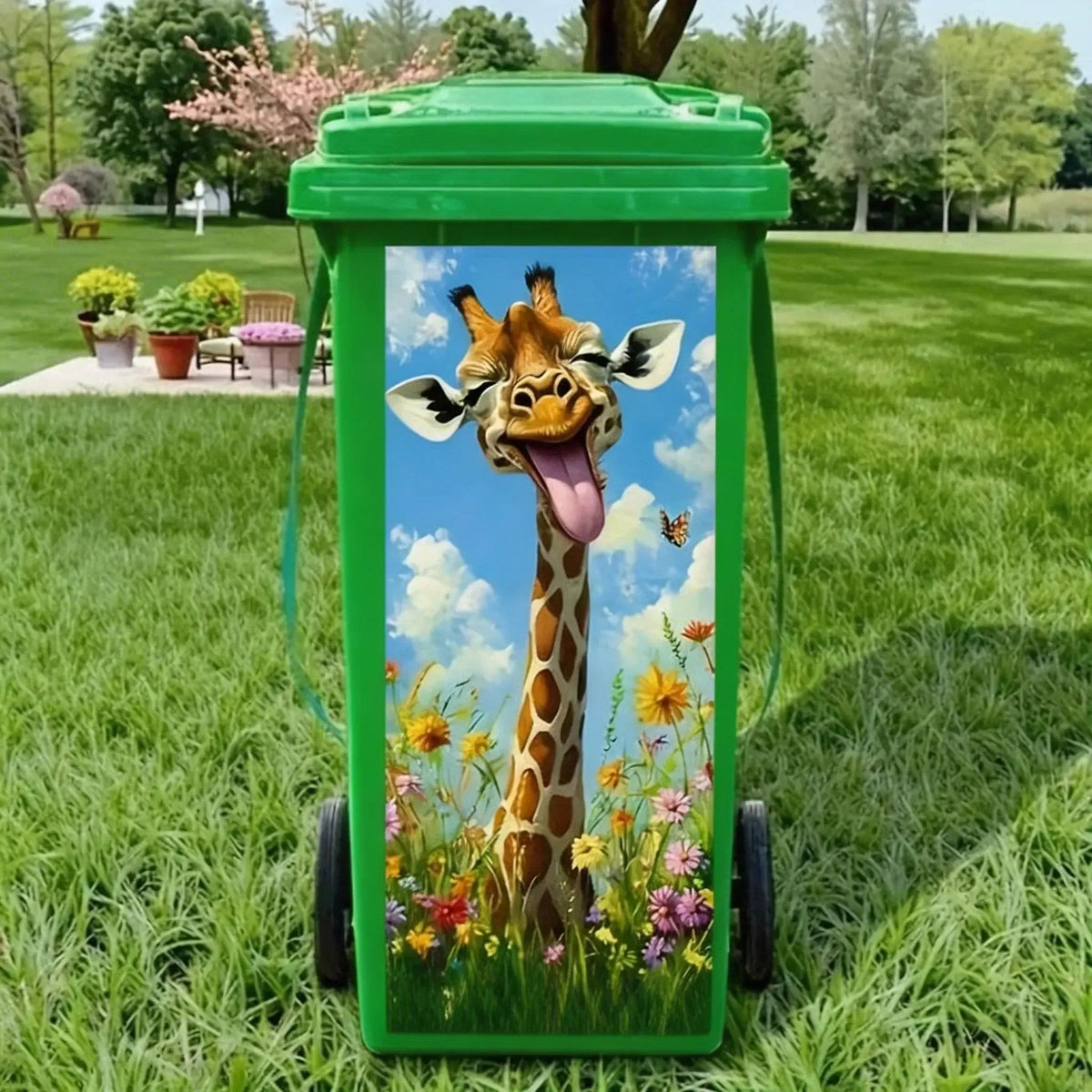 🦒🐯 Kreativer Mülleimeraufkleber mit farbenfrohem Cartoon-Motiv ✨
