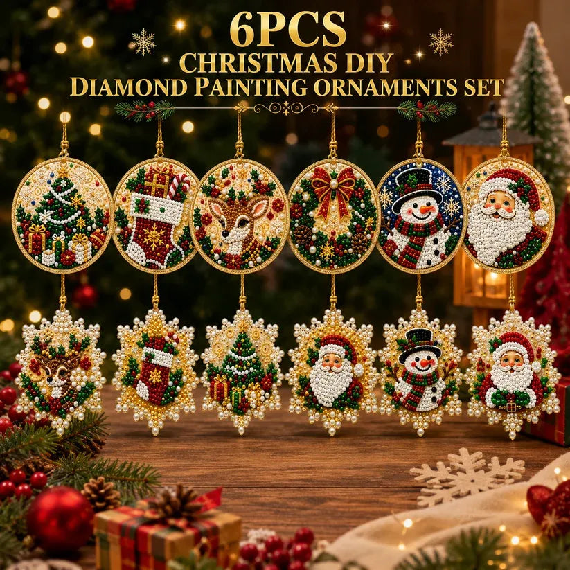⏳ Letzter Tag: 49 % Rabatt – 🎄 Anfängerfreundliches DIY-Set für weihnachtliche Perlen- und Edelstein-Diamantmalerei | 6 festliche Ornament-Designs mit funkelnden Perlen, facettierten Edelsteinen und dreidimensionalen Details 💕